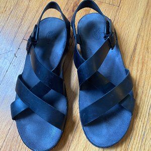 Chaco Wayfarer Leather Sandals Black Womens 8